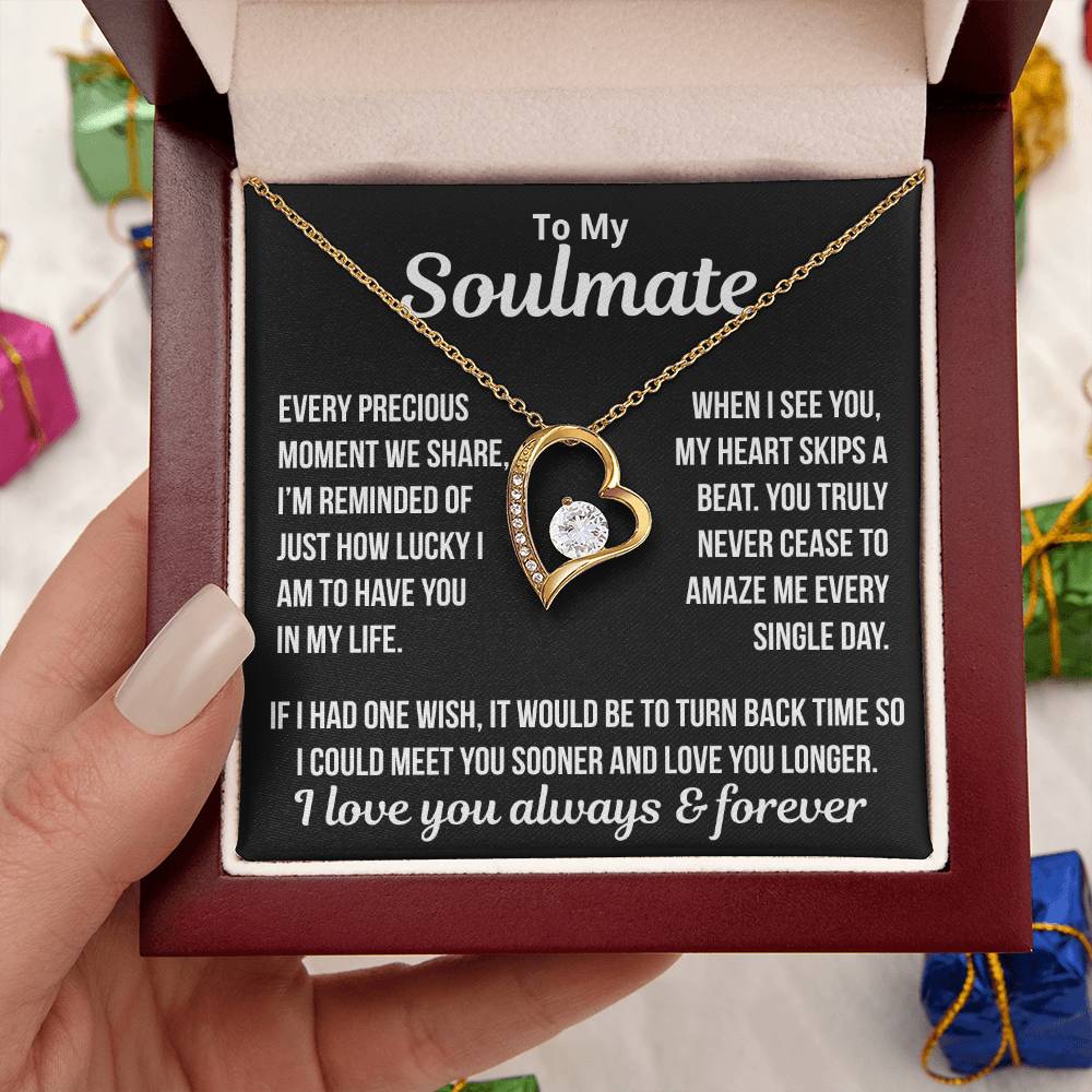 To My Soulmate  "Every Precious Moment..." Zirconia Necklace