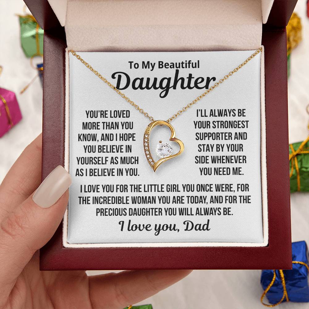 To My Daughter "You are loved more than you know... " Zirconia Necklace