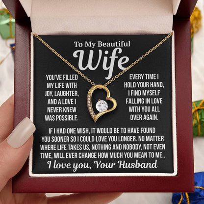 To My Wife  "A Love I Never Knew Was Possible..." Zirconia Necklace