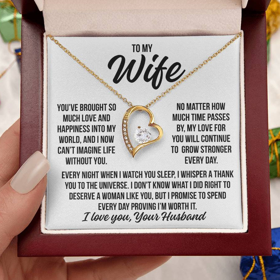 To My Wife  "I Can't Imagine Life Without You..." Zirconia Necklace