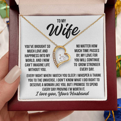 To My Wife  "I Can't Imagine Life Without You..." Zirconia Necklace