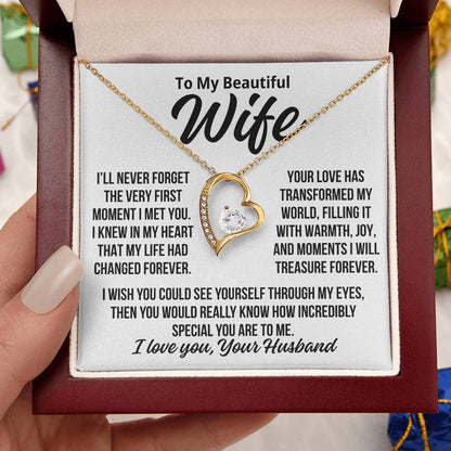 To My Wife "The First Moment I Met You.." Zirconia Necklace