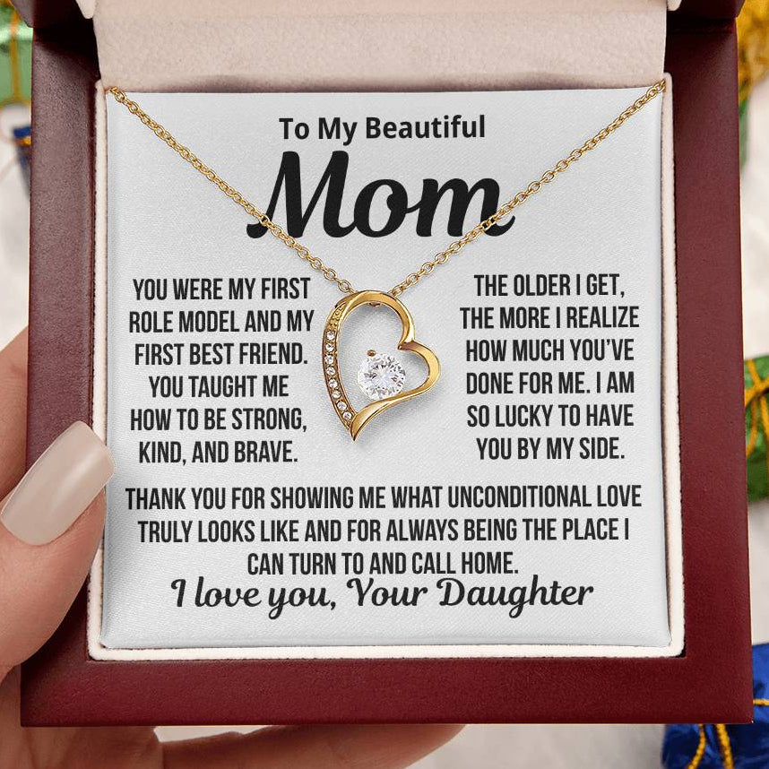 To My Mom "My First Role Model.." Zirconia Necklace