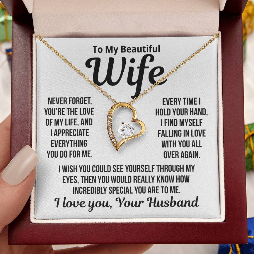 To My Wife" You’re the  love of my life.." Zirconia Necklace