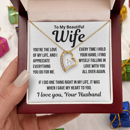 To My Wife "Love of my life..." Zirconia Necklace