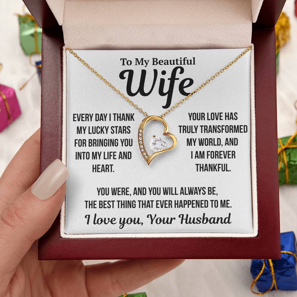 To My Wife "Best Thing That Ever Happened..." Zirconia Necklace