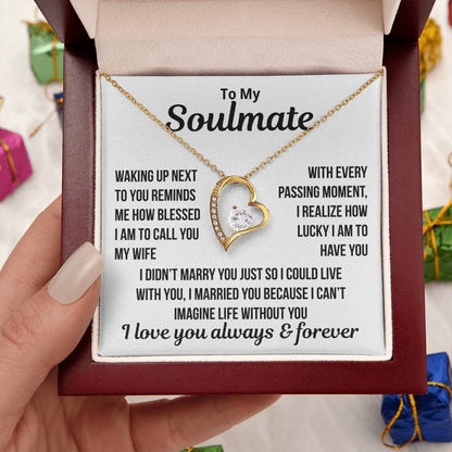 To My Soulmate  "Blessed To Call You My Wife..." Zirconia Necklace