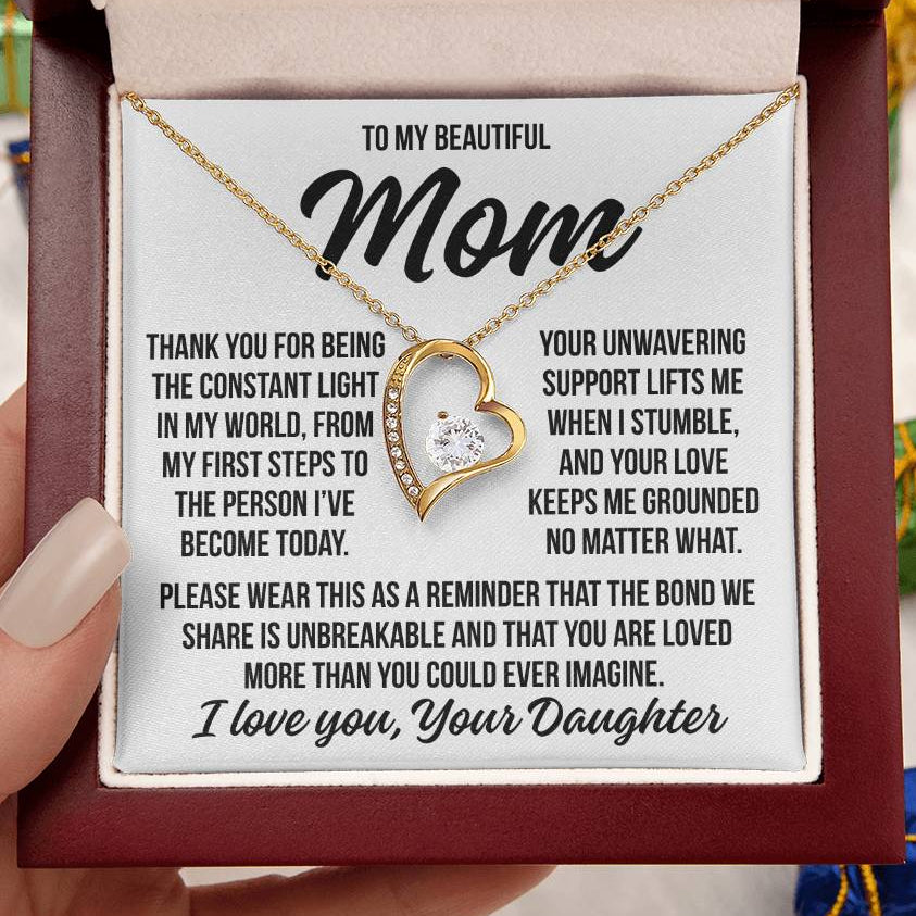 To My Mom "The Constant Light..." Zirconia Necklace