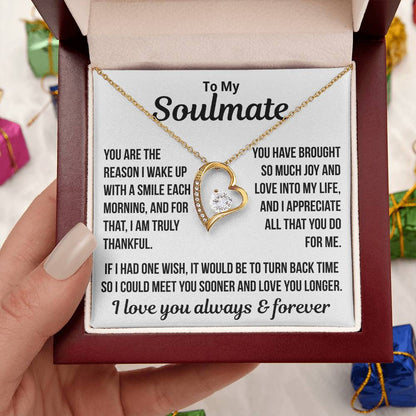 To My Soulmate  "Love of my life..." Zirconia Necklace