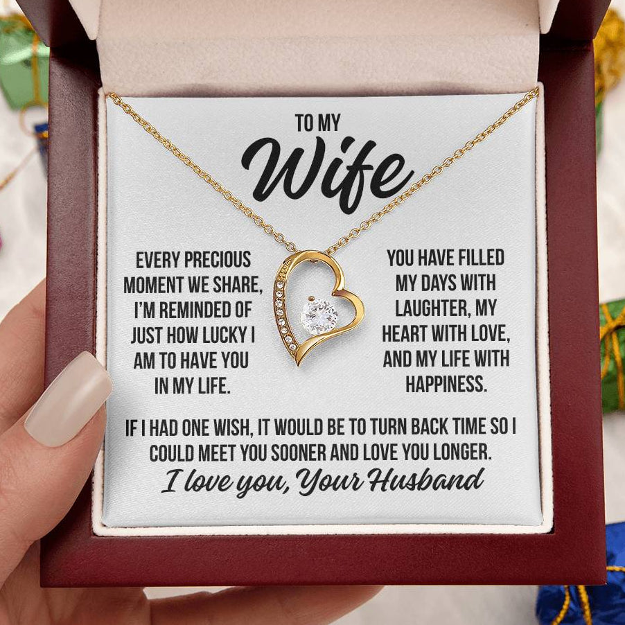 To My Wife  "Filled My Heart With Love..." Zirconia Necklace