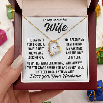 To My Wife "The Love Of My Life..." Zirconia Necklace