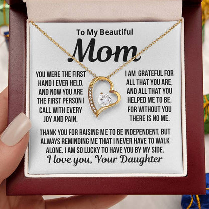 To My Mom "Grateful For All That You Are..." Zirconia Necklace