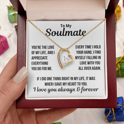 To My Soulmate  "Love of my life..." Zirconia Necklace