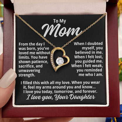 To My Mom "Loved Without Limits..." Zirconia Necklace