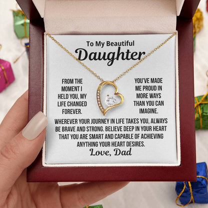 To My Daughter "Made me proud..." Zirconia Necklace