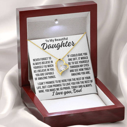 To My Daughter From Dad "You Make Me So Proud..." Zirconia Necklace