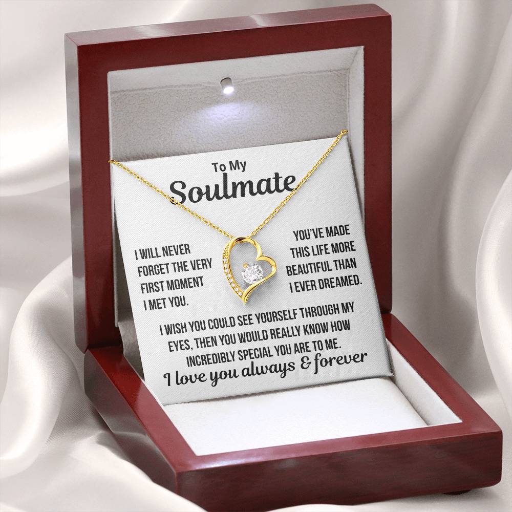 To My Soulmate  "The Very First Moment.." Zirconia Necklace
