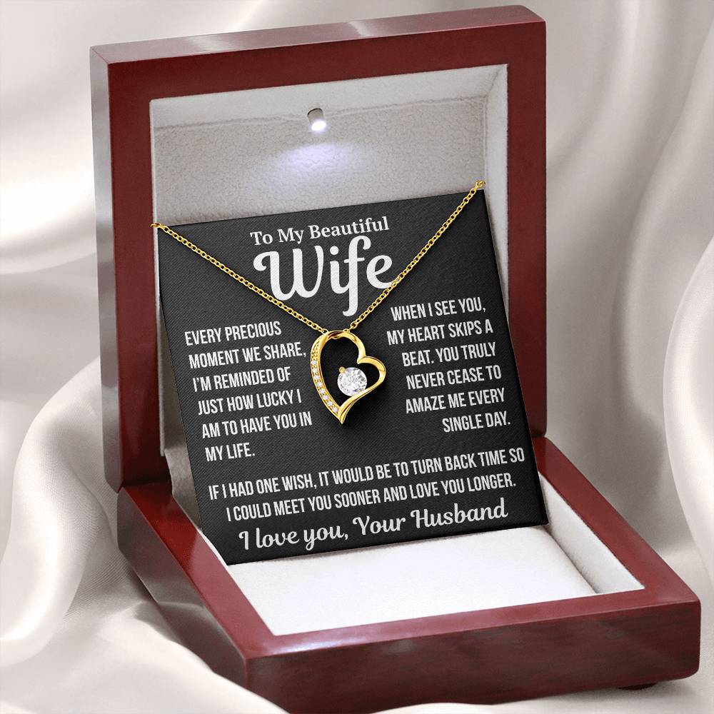 To My Wife  "Every Precious Moment..."  Zirconia Necklace