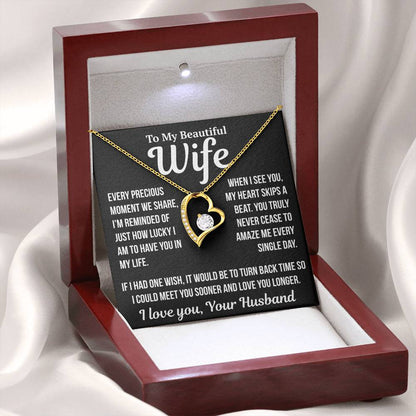 To My Wife  "Every Precious Moment..."  Zirconia Necklace