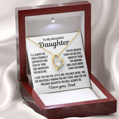 To My Daughter "Braver Than You Believe.." Zirconia Necklace