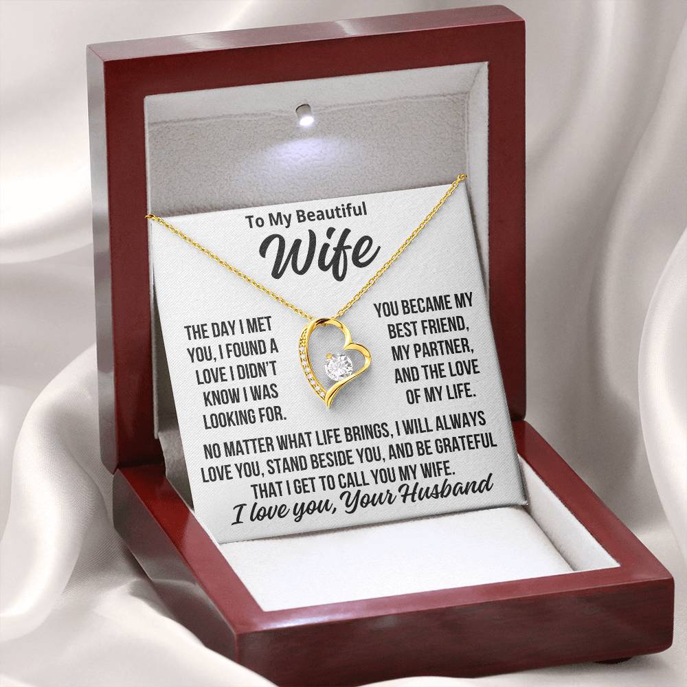 To My Wife "The Love Of My Life..." Zirconia Necklace