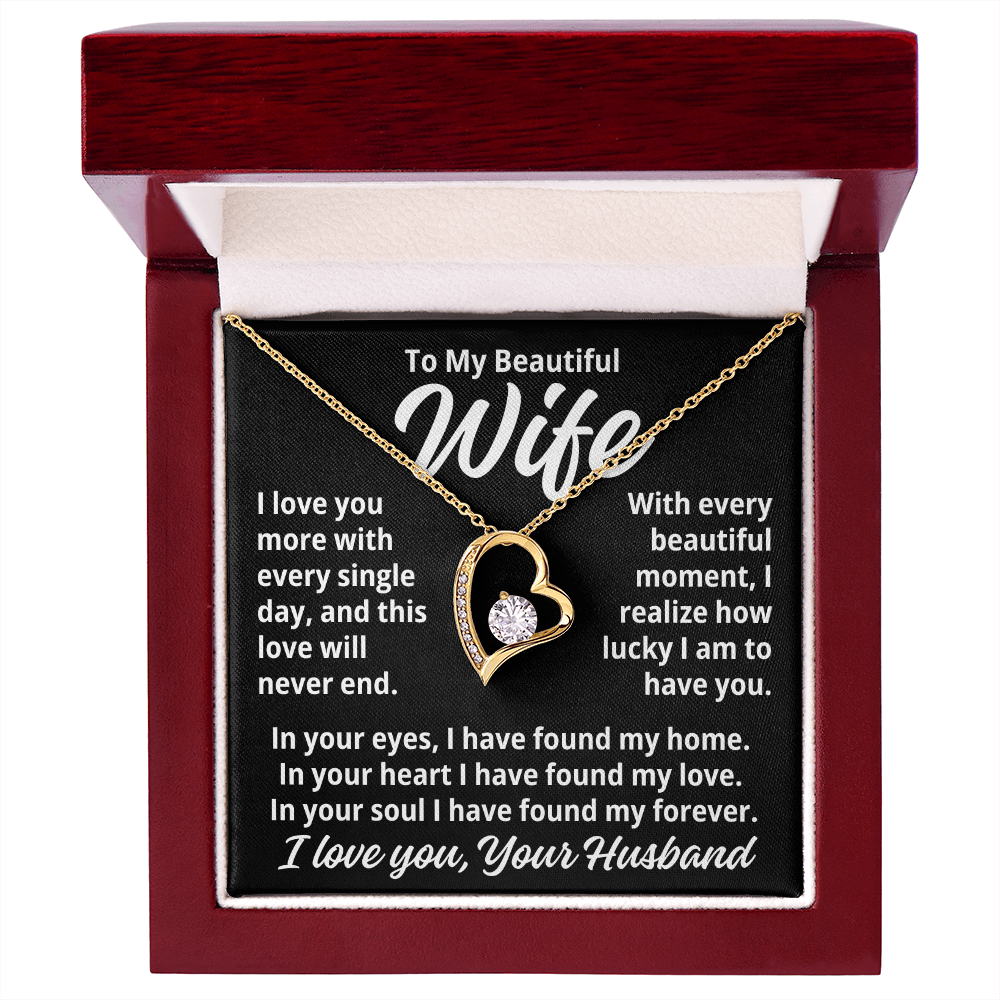 To My Wife  "I Love You More..." Zirconia Necklace