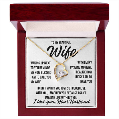 To My Wife  "Blessed To Call You My Wife..."  Zirconia Necklace