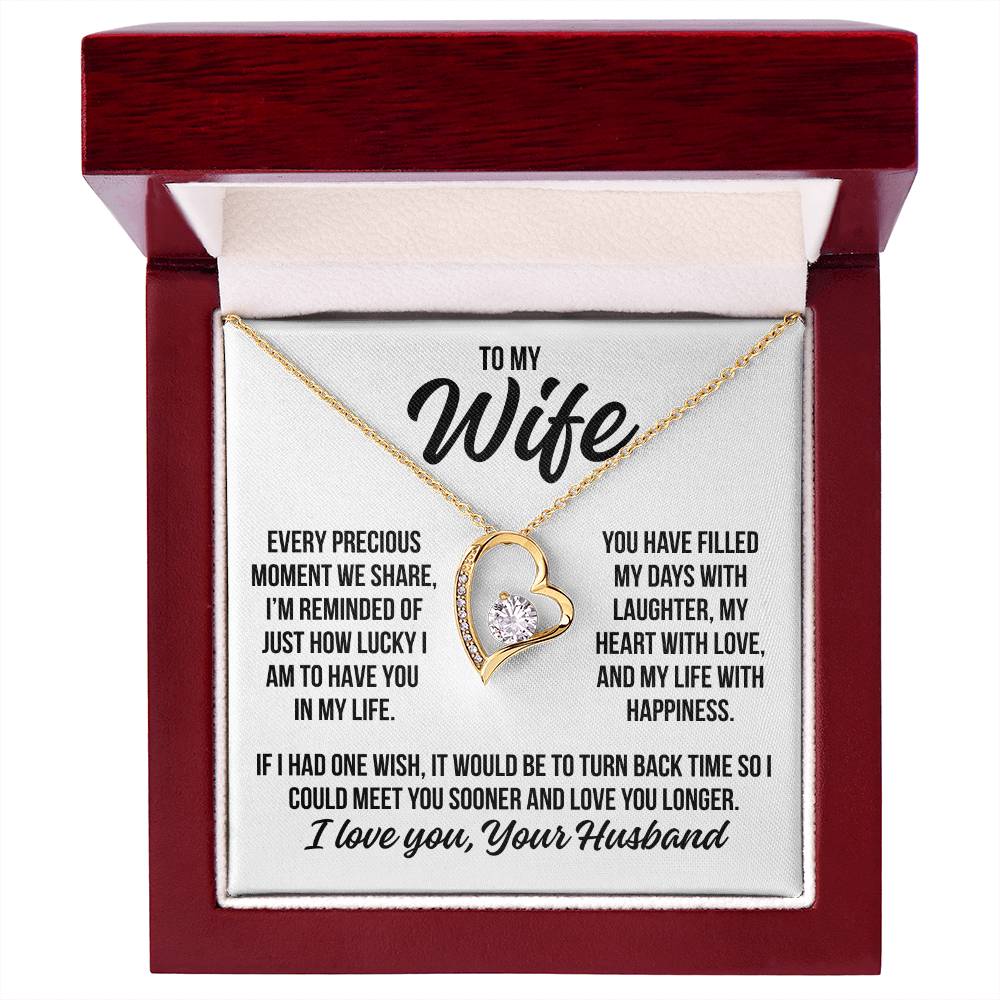 To My Wife  "Filled My Heart With Love..." Zirconia Necklace