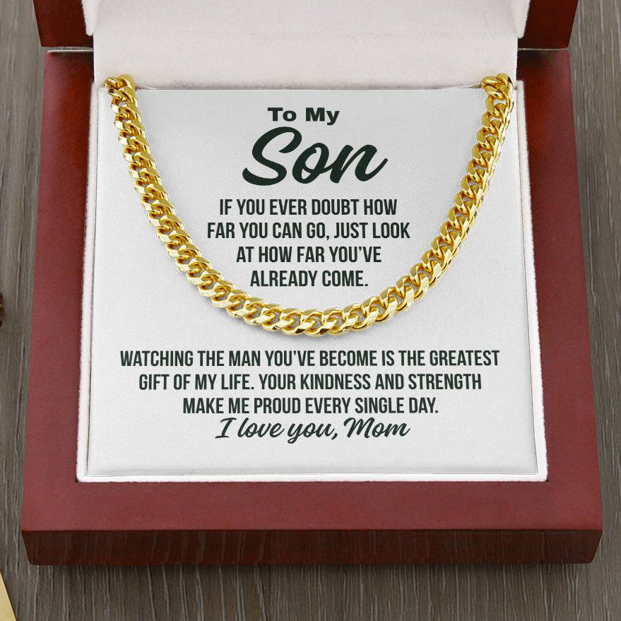 Gift To Son From Mom "Greatest Gift Of My Life.." Cuban Chain