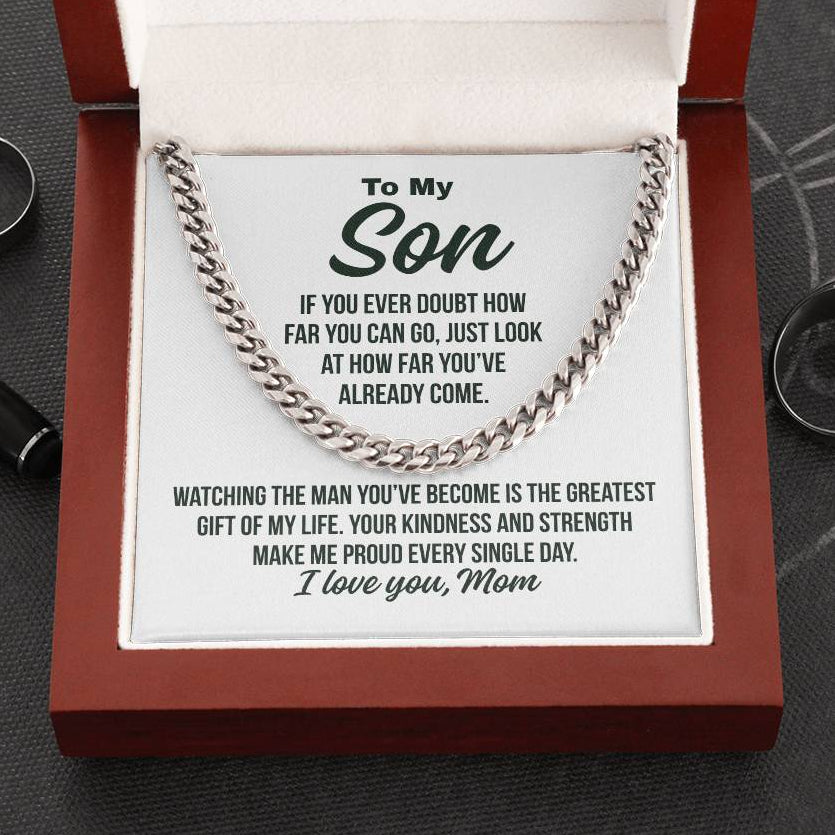 Gift To Son From Mom "Greatest Gift Of My Life.." Cuban Chain