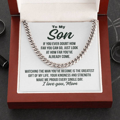 Gift To Son From Mom "Greatest Gift Of My Life.." Cuban Chain