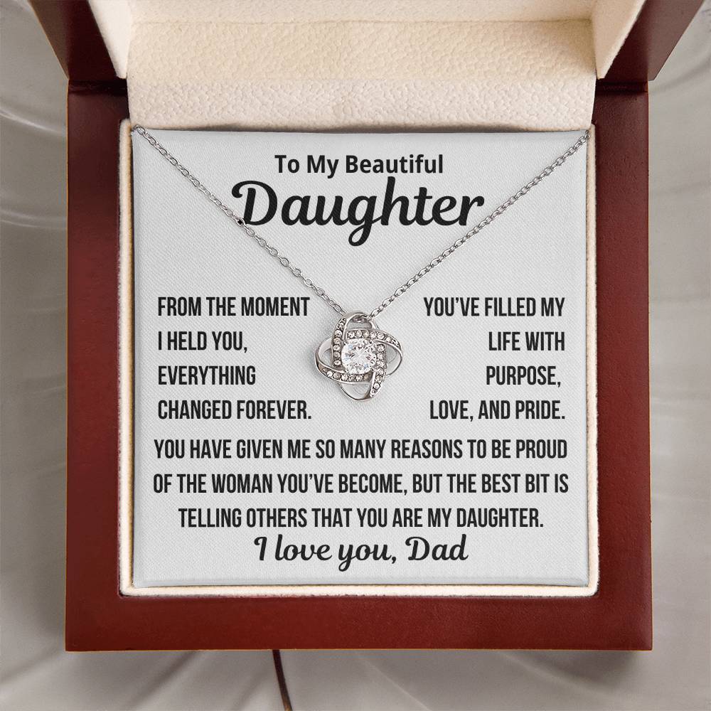 To my Daughter  "Proud Of the Woman You Have Become..." Love Knot Necklace