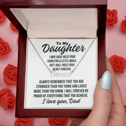 To My Daughter From Dad "Forever Proud..." Custom Name Necklace