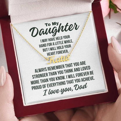 To My Daughter From Dad "Forever Proud..." Custom Name Necklace