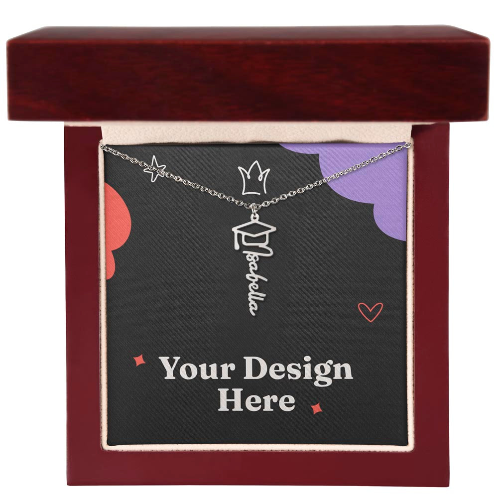 To Daughter From Mom and Dad "Greatest Gift" Custom Name Graduation Necklace