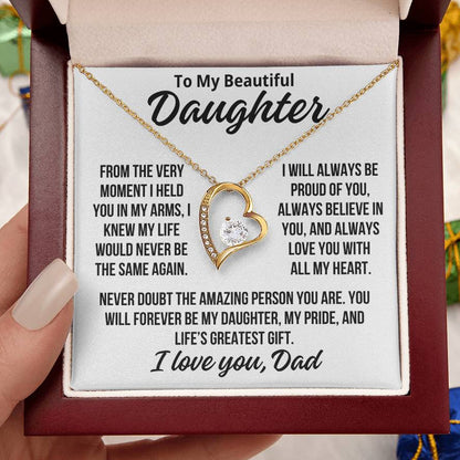 To My Daughter From Dad "Life's Greatest Gift..." Zirconia Necklace